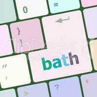 bath word on keyboard key, notebook computer