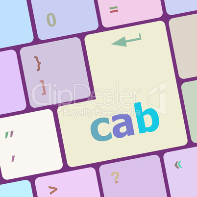 cab word on computer pc keyboard key