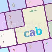 cab word on computer pc keyboard key