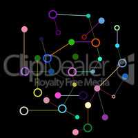 Social Network Graphic Concept. Geometric set polygonal structure with wire mesh, modern chaotic science and tech object