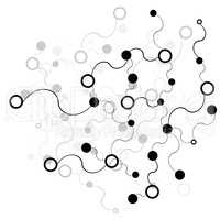 Abstract background. Black connecting dots on white