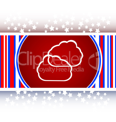 Cloud red and white icon button