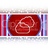 Cloud red and white icon button