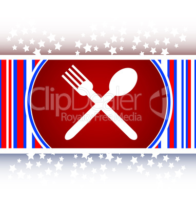 web buttons food icon: spoon and fork restaurant banner