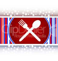 web buttons food icon: spoon and fork restaurant banner