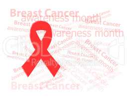 Realistic pink ribbon, breast cancer awareness symbol, on white background.