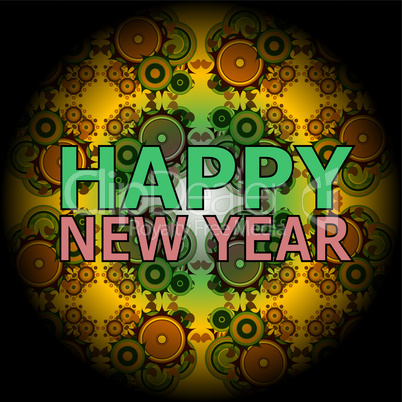 Beautiful text design of Happy New Year on abstract background.