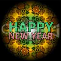 Beautiful text design of Happy New Year on abstract background.