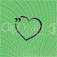 Quotation Mark Speech Bubble with love heart. Quote sign icon.