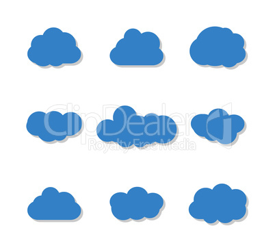 clouds set collection isolated on white