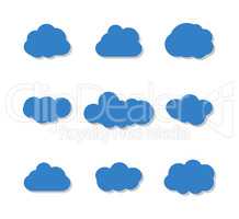 clouds set collection isolated on white