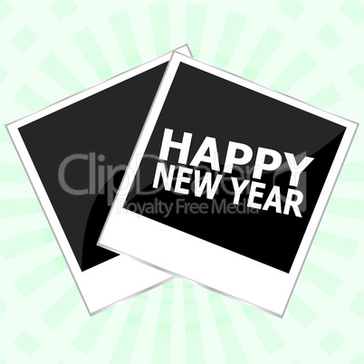 Happy New Year lettering Greeting Card. Photo Frame