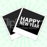 Happy New Year lettering Greeting Card. Photo Frame