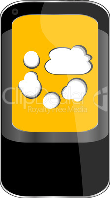 Smartphone with cloud computing symbol on a screen