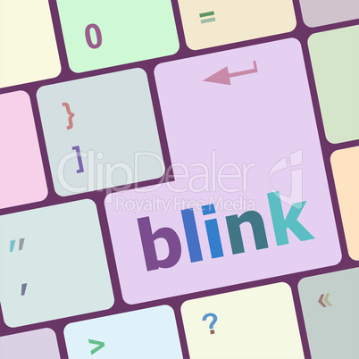 Modern keyboard key with words blink