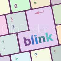Modern keyboard key with words blink