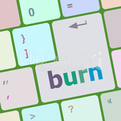 Computer keyboard with burn key. business concept