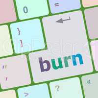 Computer keyboard with burn key. business concept