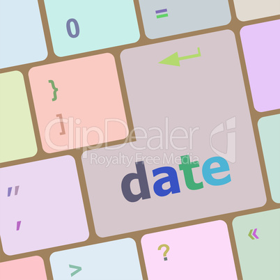 business concept: computer keyboard with word Date