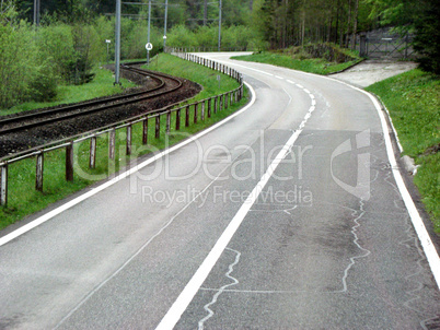 Winding Road near train track