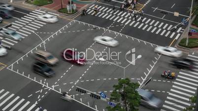 Timelapse of busy junction in Seoul, South Korea