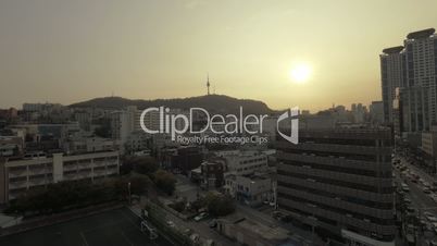 Evening cityscape of Seoul, South Korea
