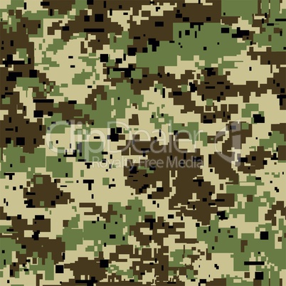 Digital pixel camouflage seamless pattern for your design. Vector Texture