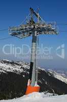 One single pillar of ski lift
