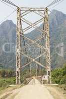 Hängebrücke, Vang Vieng, Laos, Asien