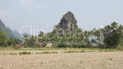 Landschaft um Vang Vieng, Laos, Asien