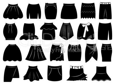 Set of different skirts