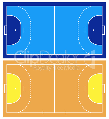 Handball court isolated