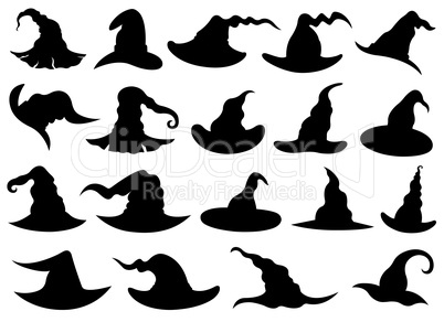 Set of different witch hats
