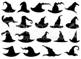 Set of different witch hats