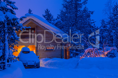 Winter Evening and the House in the Woods