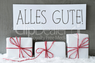 White Gift On Snow, Alles Gute Means Best Wishes