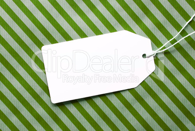 Label On Green Wrapping Paper And Copy Space
