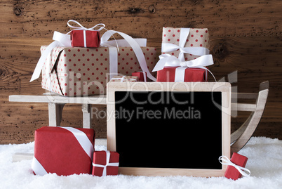 Sleigh With Gifts, Snow, Copy Space