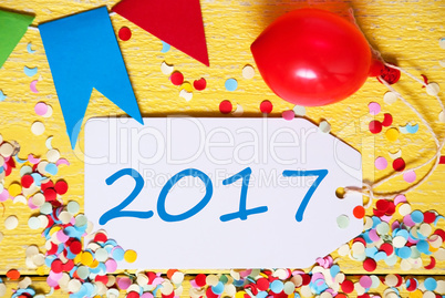 Party Label, Red Balloon, Text 2017