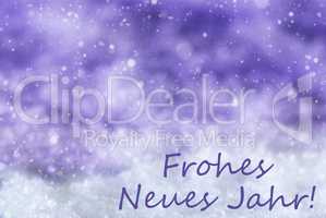 Purple Christmas Background, Snow, Snowflakes, Frohes Neues Means New Year