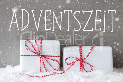 Two Gifts With Snowflakes, Adventszeit Means Advent Season