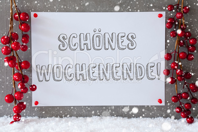 Label, Snowflakes, Christmas Decoration, Schoenes Wochenende Mea
