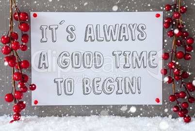 Label, Snowflakes, Christmas Decoration, Quote Always Time To Be