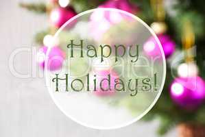 Blurry Balls, Rose Quartz, Text Happy Holidays
