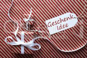 Two Gifts With Label, Geschenk Idee Means Gift Idea