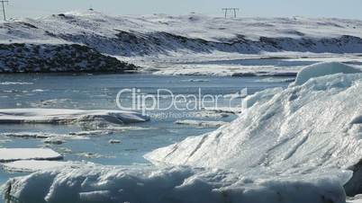 Time lapse of melting ice floes at glacier lagoon Jokulsarlon, Iceland