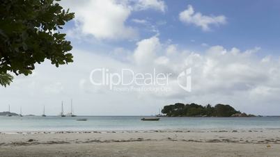 Time lapse of tropical beach of Anse Volbert, Seychelles