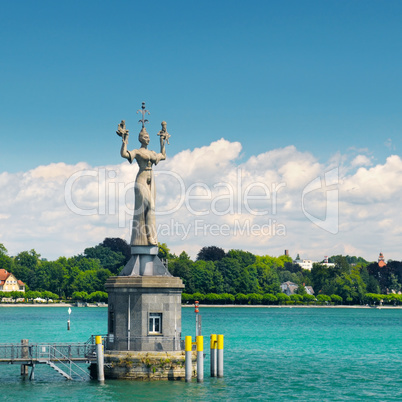 Statue of a courtesan of the Empire in the bay of Lake Constance