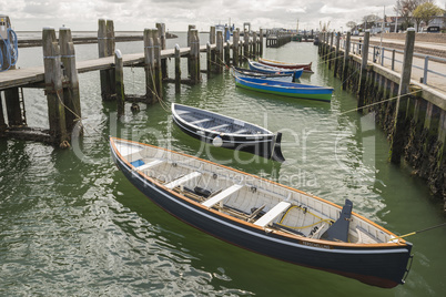 Rowing boats in the harbour of West Terschelling.