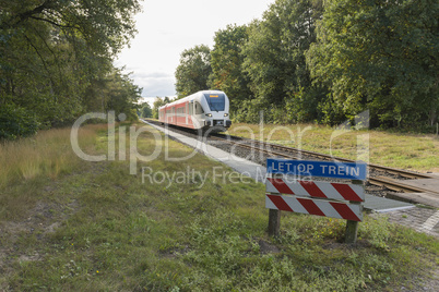 Diesel train in the Achterhoek region between Aalten and Winters